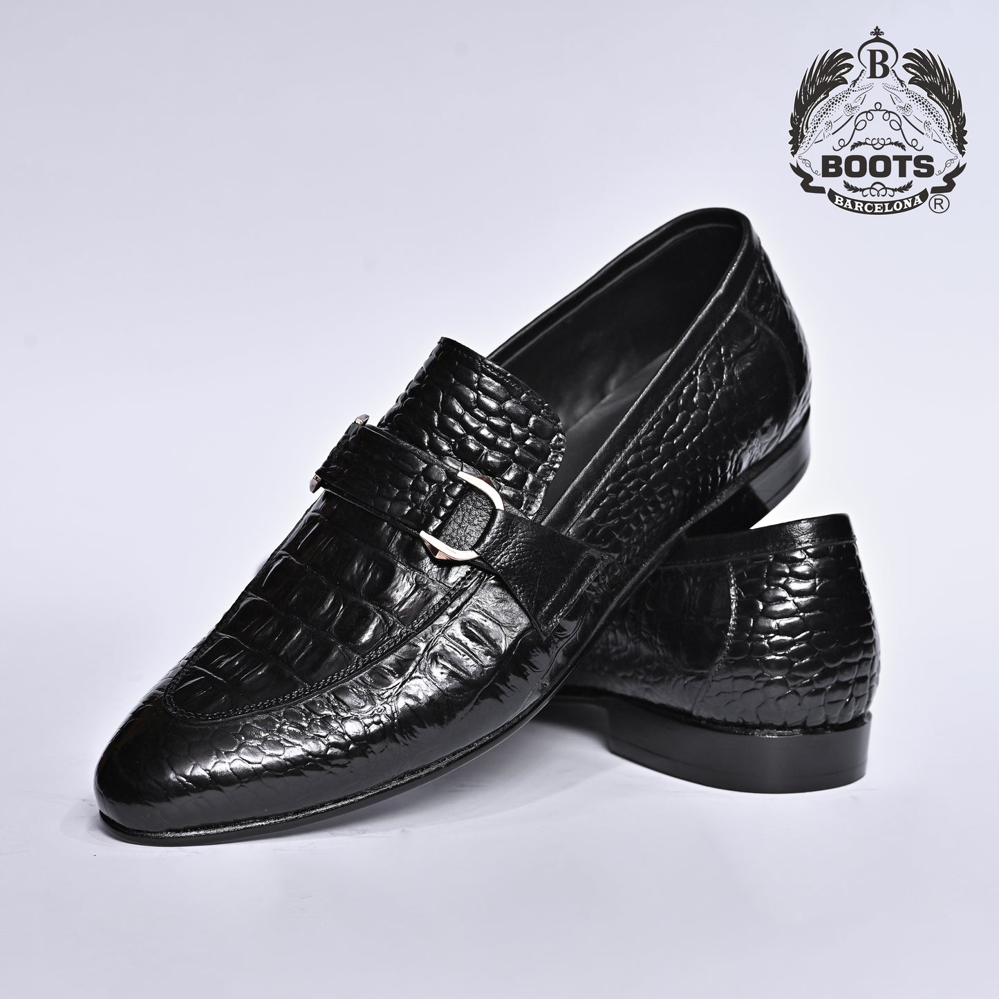 Luxury Crocodile Texture Leather Loafers for Men