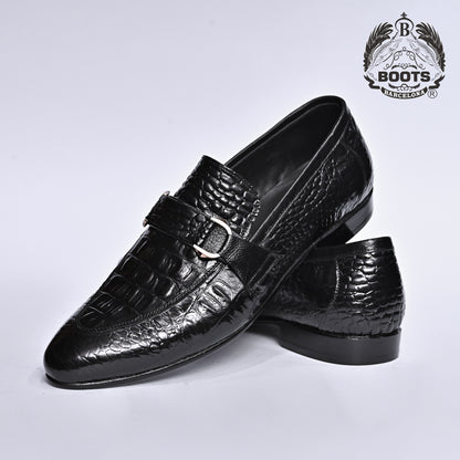 Luxury Crocodile Texture Leather Loafers for Men