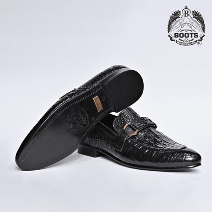 Luxury Crocodile Texture Leather Loafers for Men