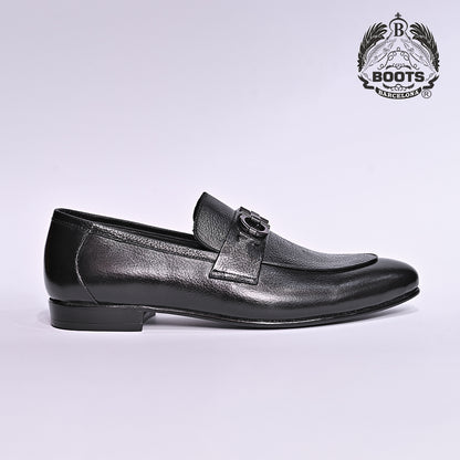Boots Barcelona Luxury Leather Black Loafers for Men – Formal Slip-On Shoes